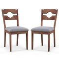Dining Chair Set of 2 Fabric Upholstered