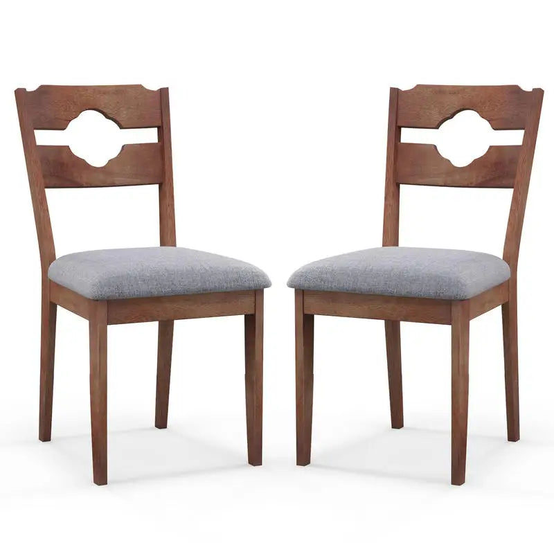 Dining Chair Set of 2 Fabric Upholstered