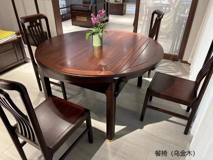 New Chinese-style all-solid wood rectangular dining table and chair combination