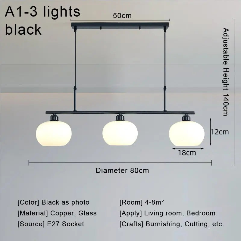 Modern Real Copper Glass Ball Ceiling Chandelier