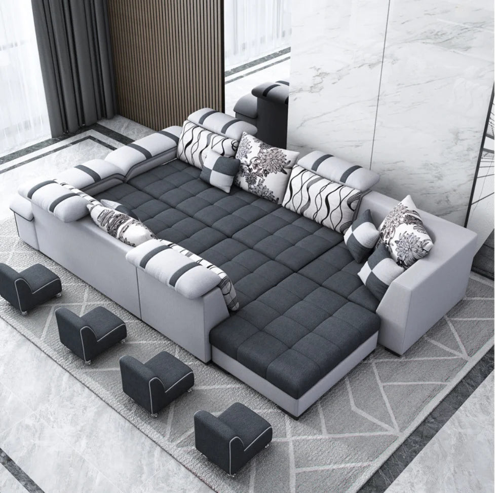 Modern Smart Fabric Corner Couch U Shape