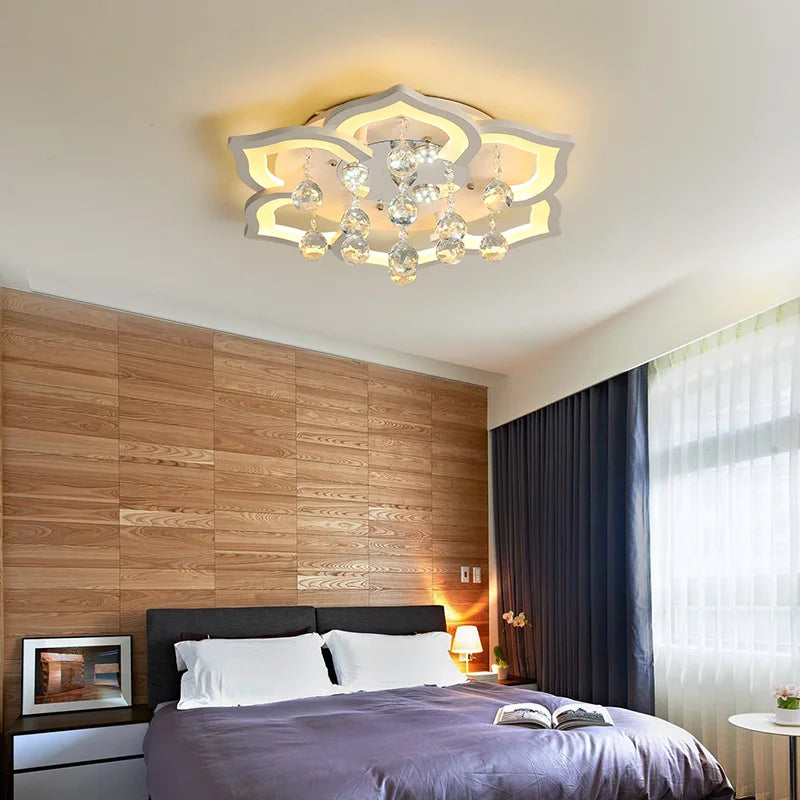 Modern Crystal Ceiling Chandelier LED Lights