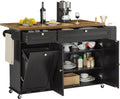 60" Mobile Kitchen Islands Rolling Trolleys Kitchen Island