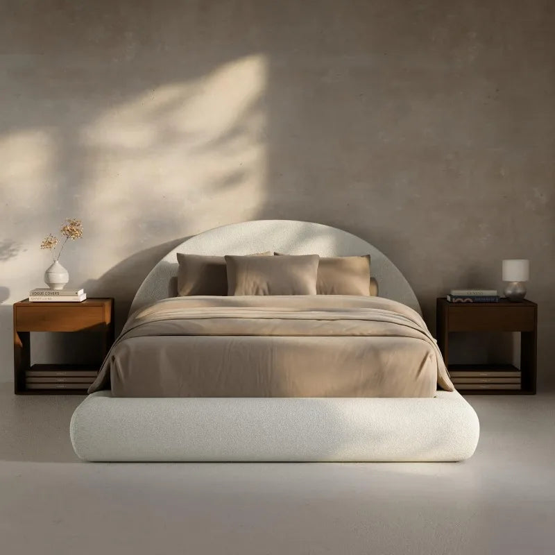 Velvet Curved Arched Base with Headboard