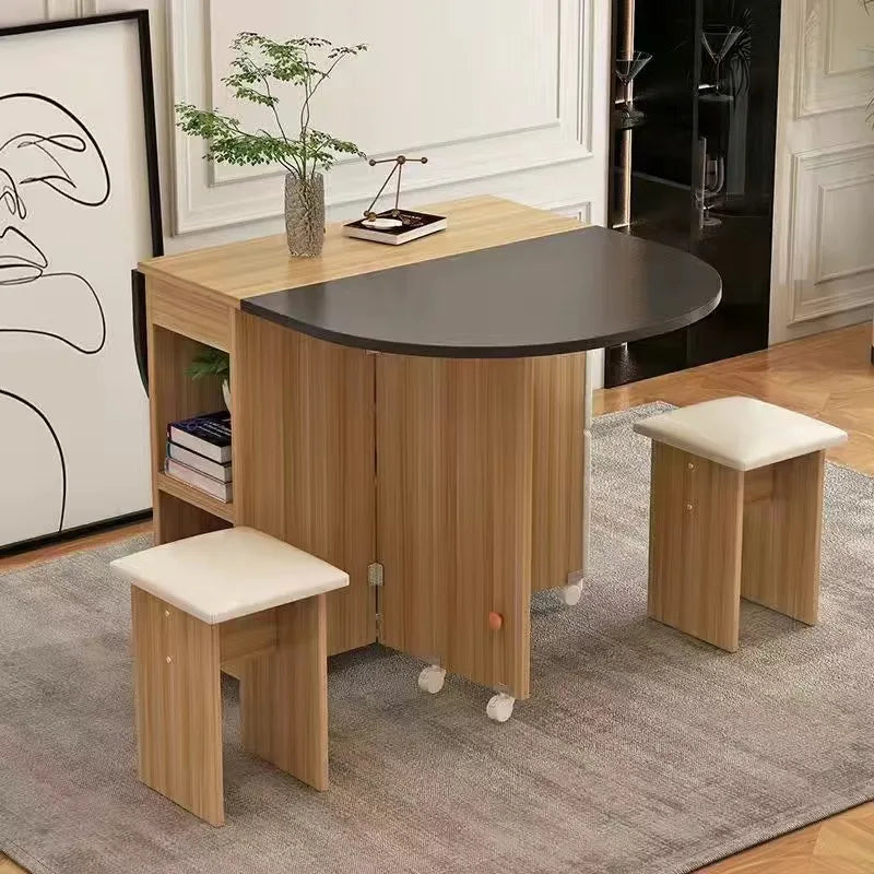 Folding Dining Table Set 4 Chairs Italian Nordic Luxury Dining Table Decorate Simple Mesas Y Sillas De Comedor Kitchen Furniture