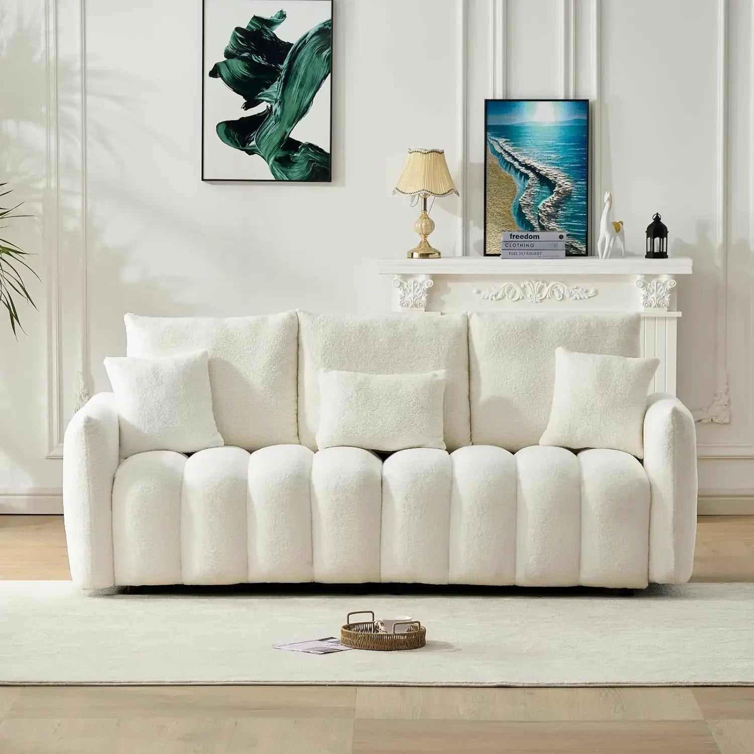 Modern Sofa Couch, Teddy Fabric Sofa,