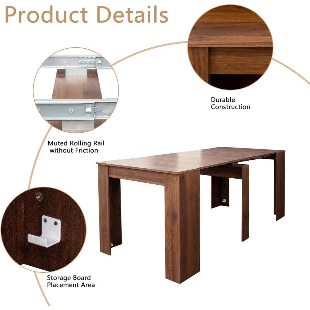 Large Extendable Console Dining Table for 6 8 10 12 People,