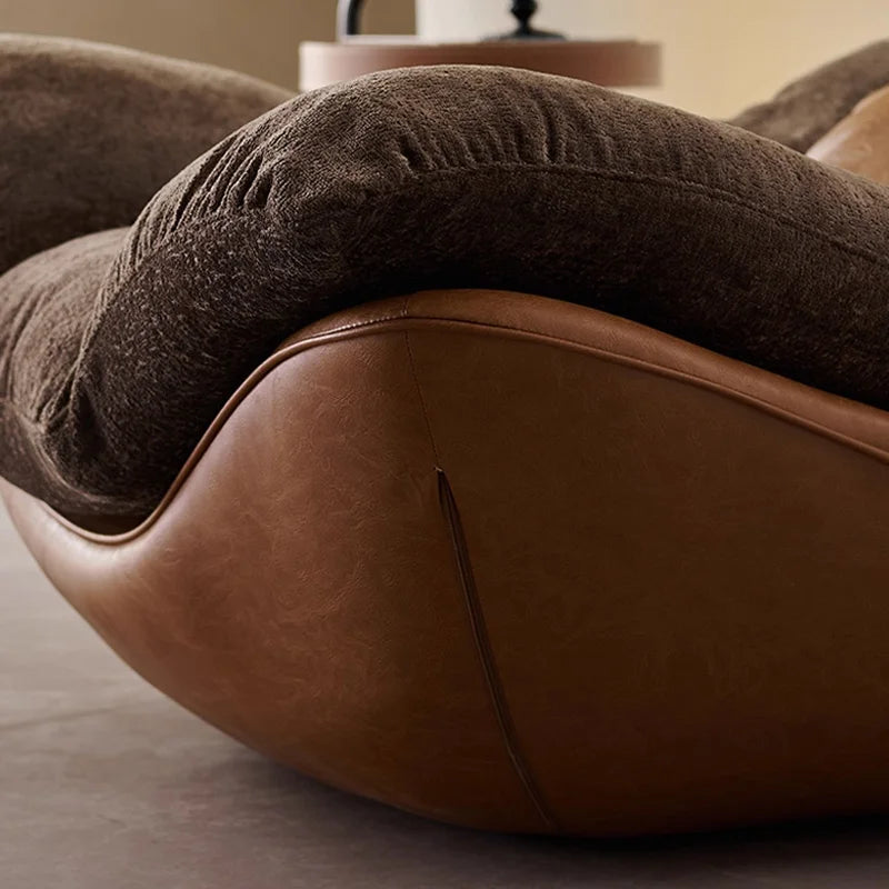 Italian Minimalism Genuine Leather Lounge Chair