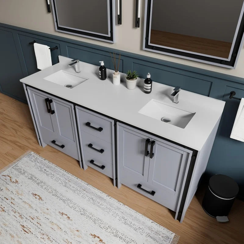 Dark Grey Double Bathroom Vanity