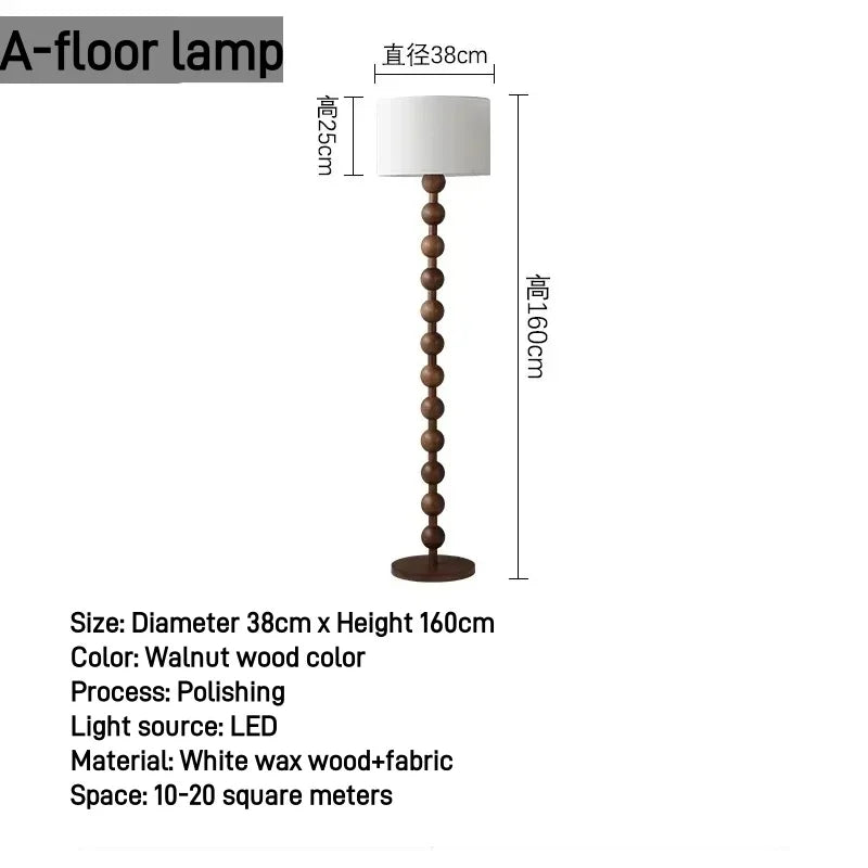 Solid Wood Living Room Floor Lamp