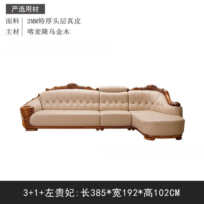 European leather sofa corner combination
