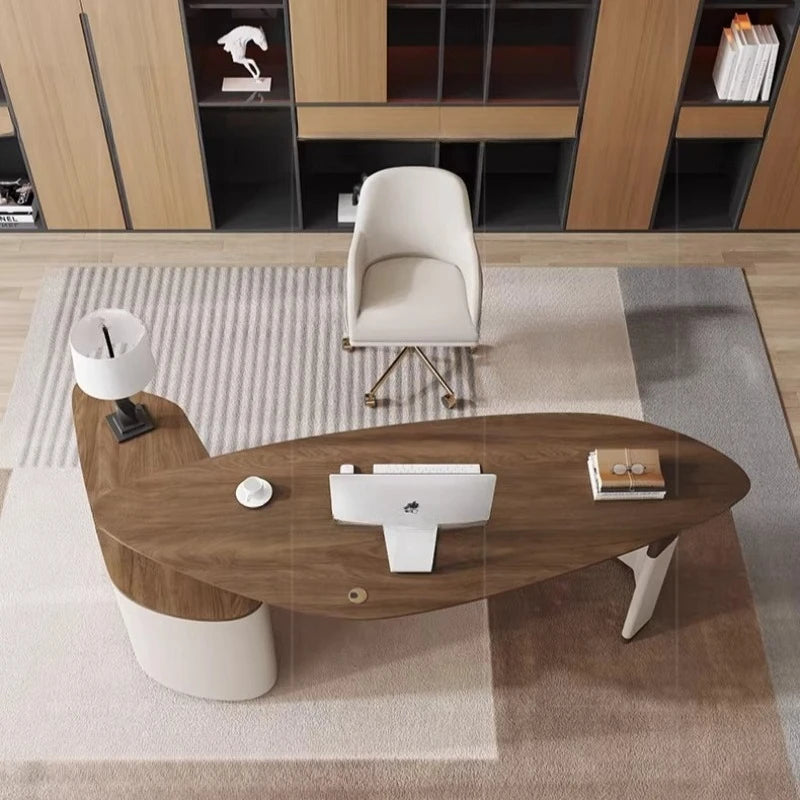 Adjustable Executive L shaped Office Desk Shelves