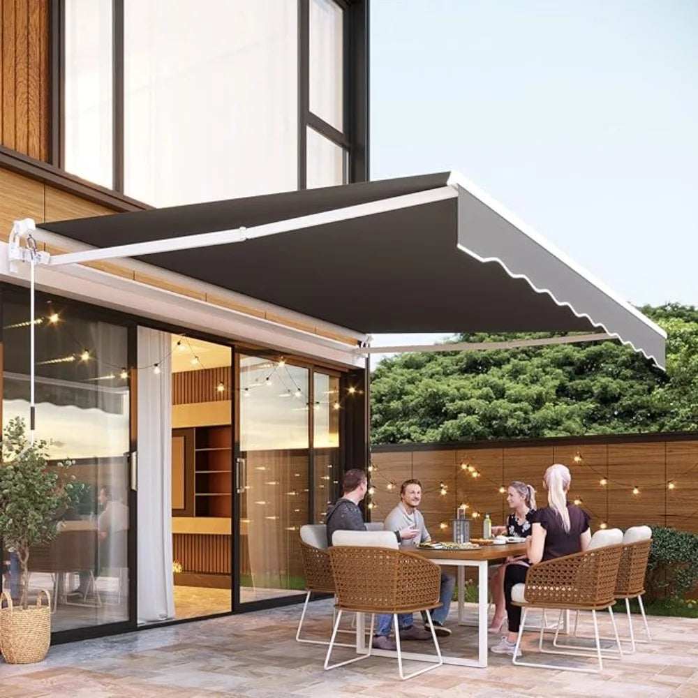 Retractable Awning, 10'x8' Manual Awnings for Patio