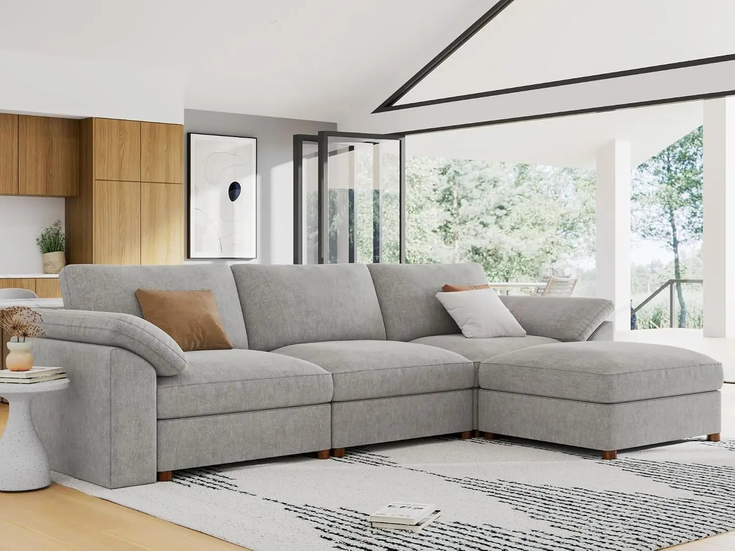 Oversized L Shape Sectional Modular Sofa,
