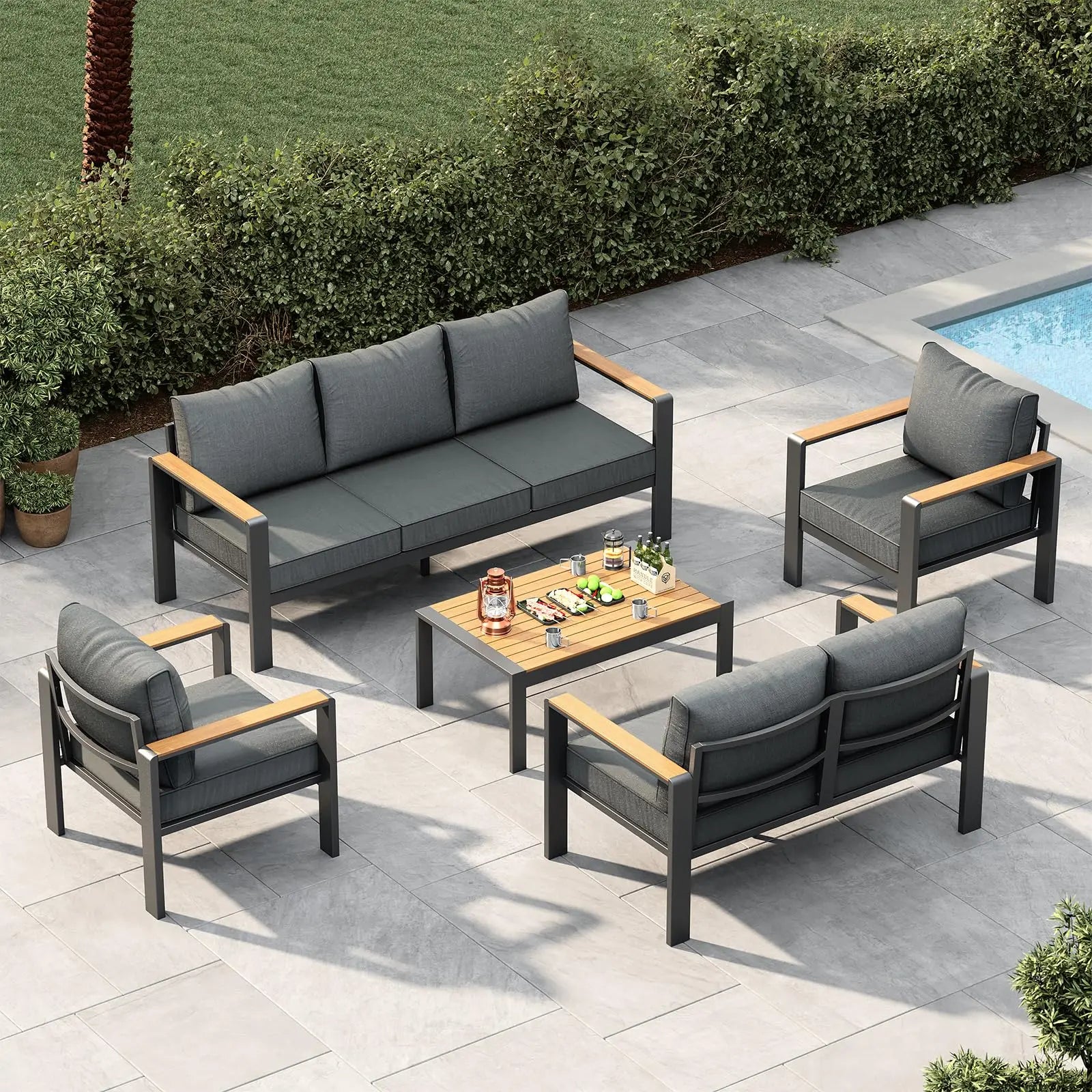 7 Seat Aluminum Patio Furniture Set