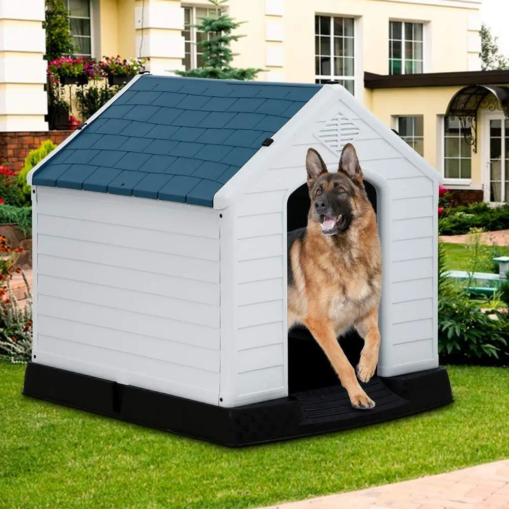 White Large Dog House Indoor Outdoor Waterproof Ventilate Plastic Dog House