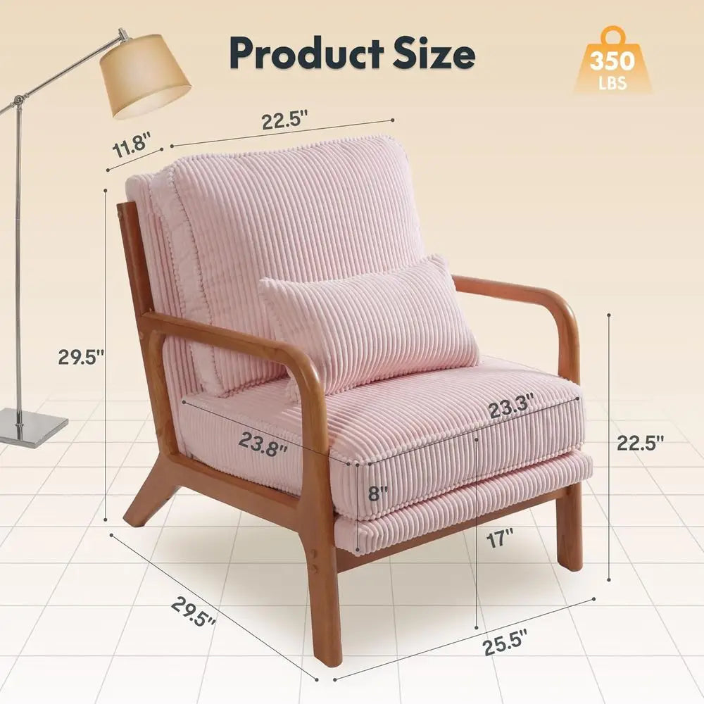 Mid-Century Corduroy Accent Chair,