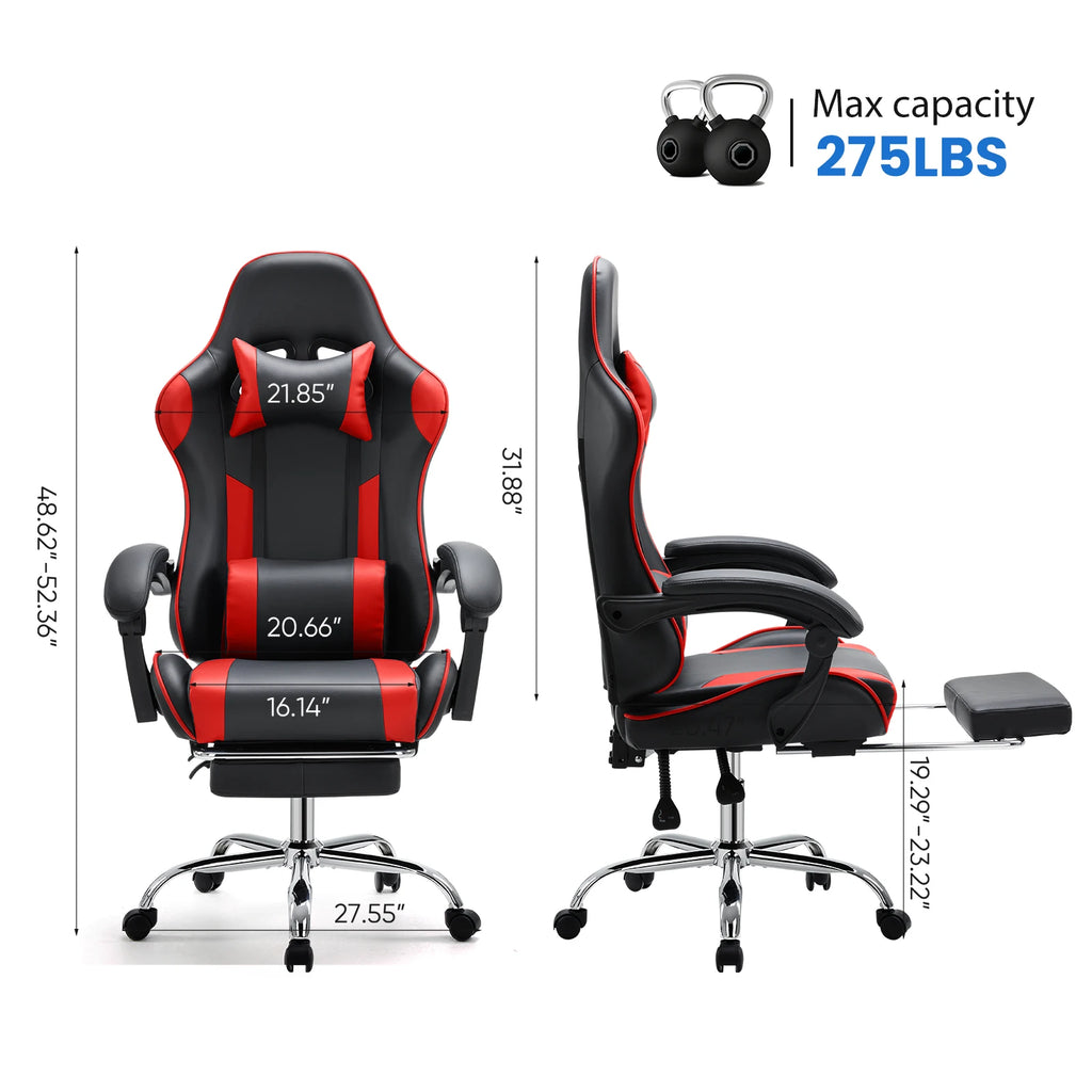 Ergonomic Office Gaming Chair with Footrest and Lumbar Support