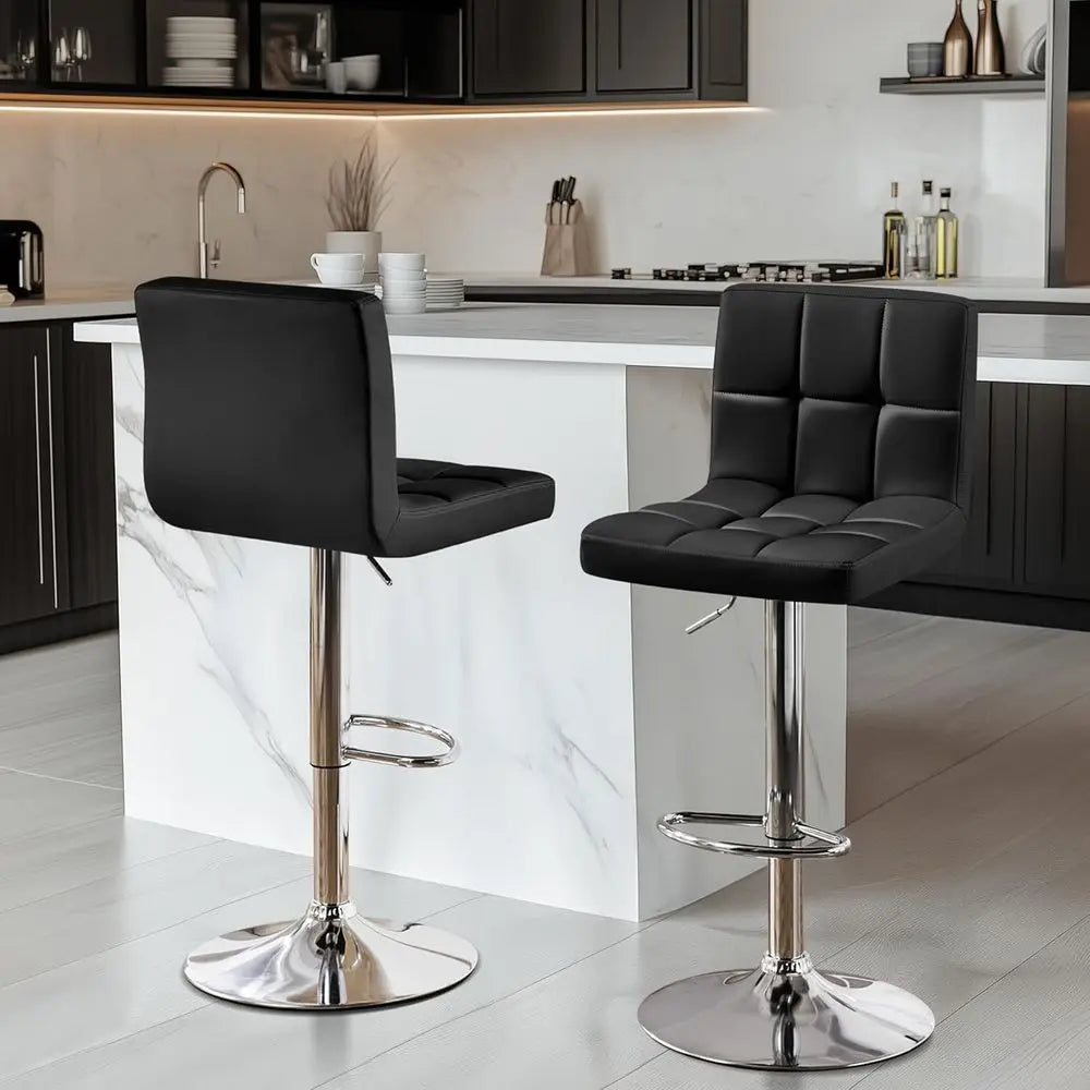 Modern 3-Piece Black Bar Table and 2 Stool Set