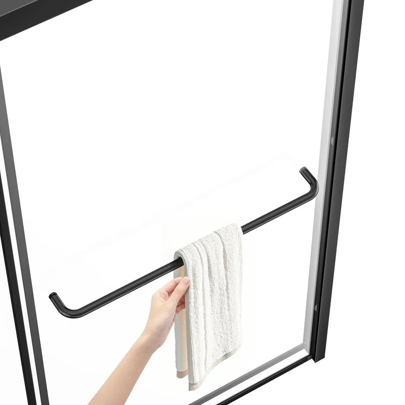 Black Semi-Frameless Bypass Shower Door 50-60 in W x 60 in H