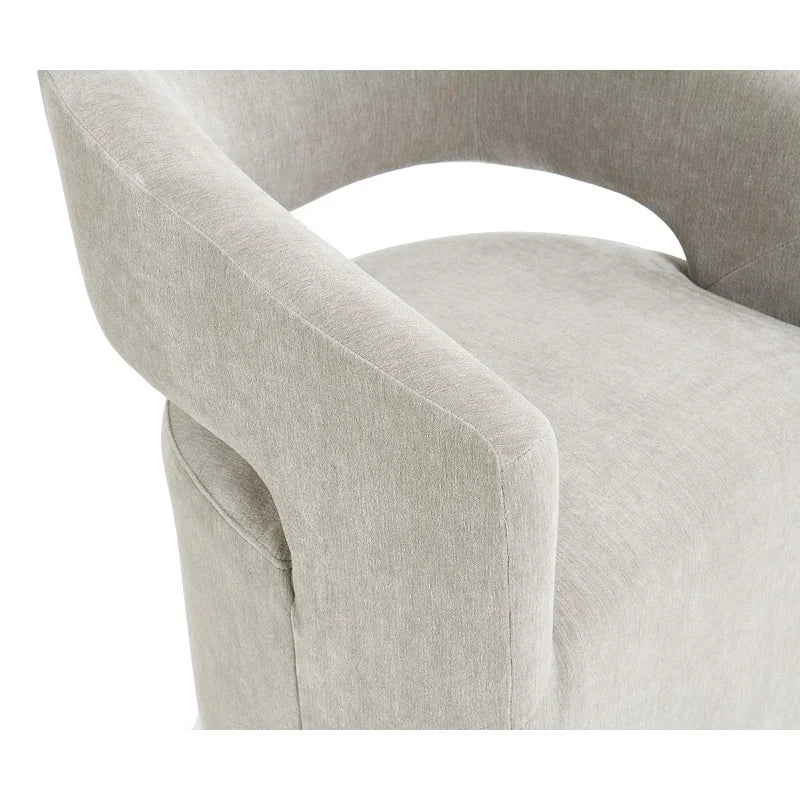 Contemporary Armchair with Caster Barrel Back,