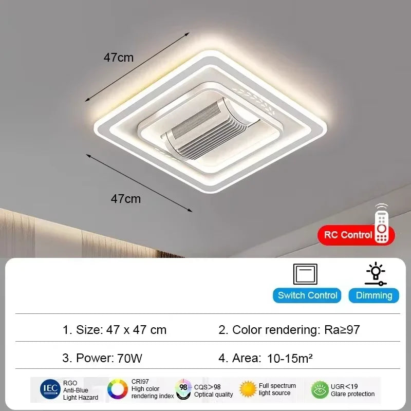 Bladeless Ceiling Fan With LED Remote
