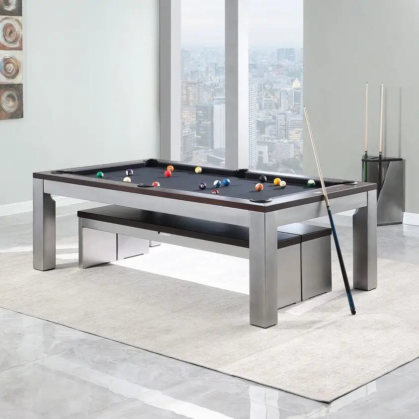 Luxury carved standard dining table convertible two-in-one pool table