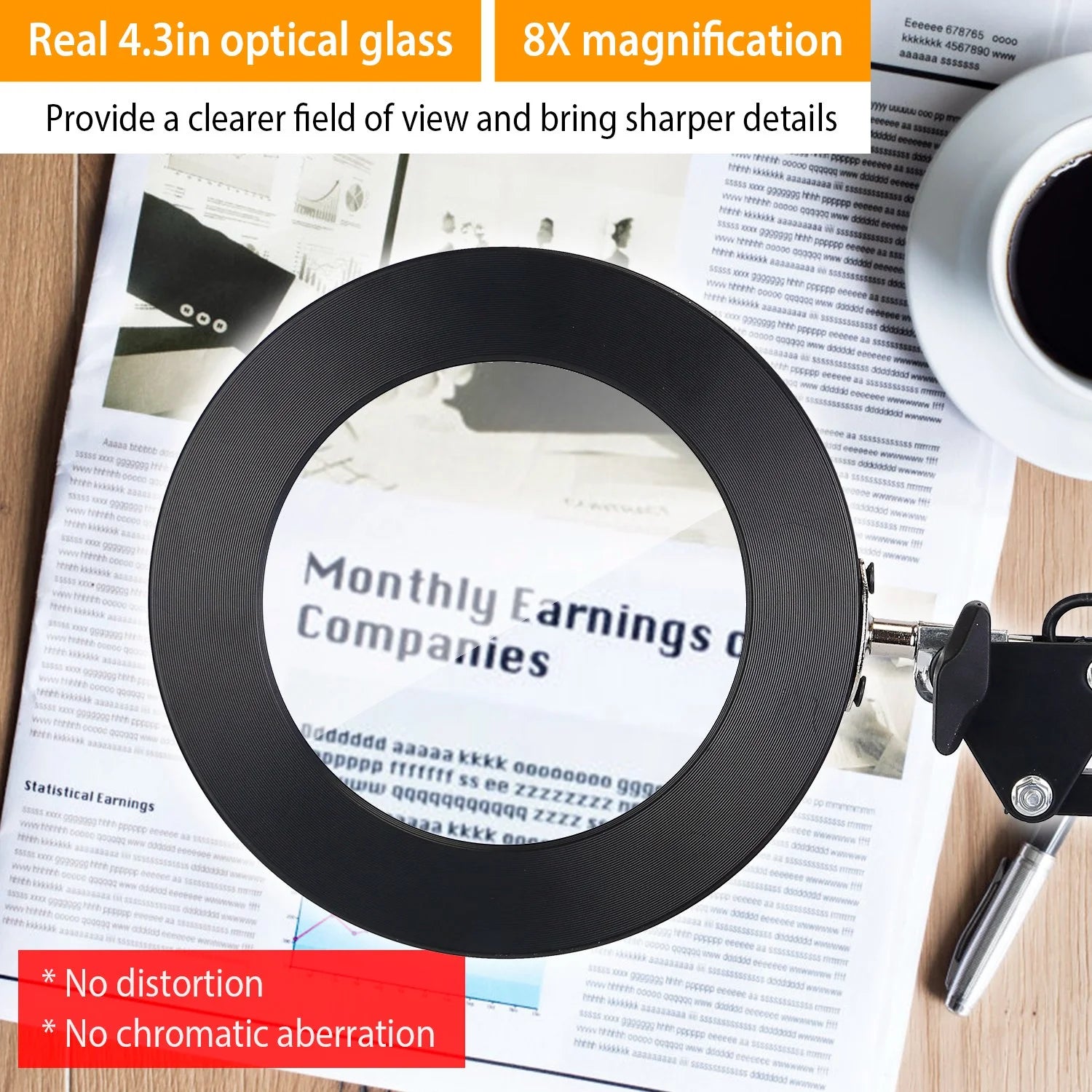 2-in-1 8X LED Magnifying Lamp with Light,