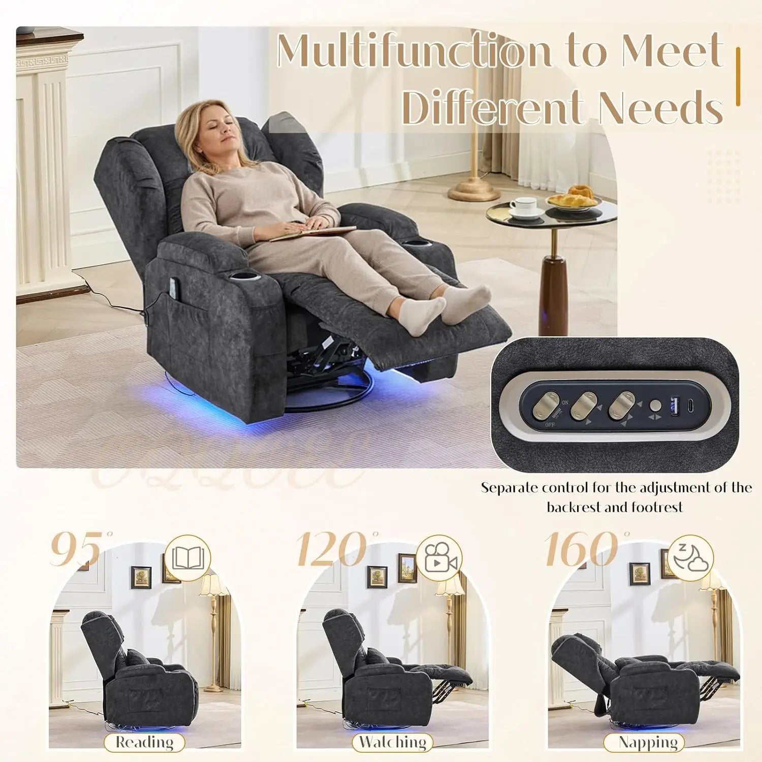 Power Swivel Rocker Recliner