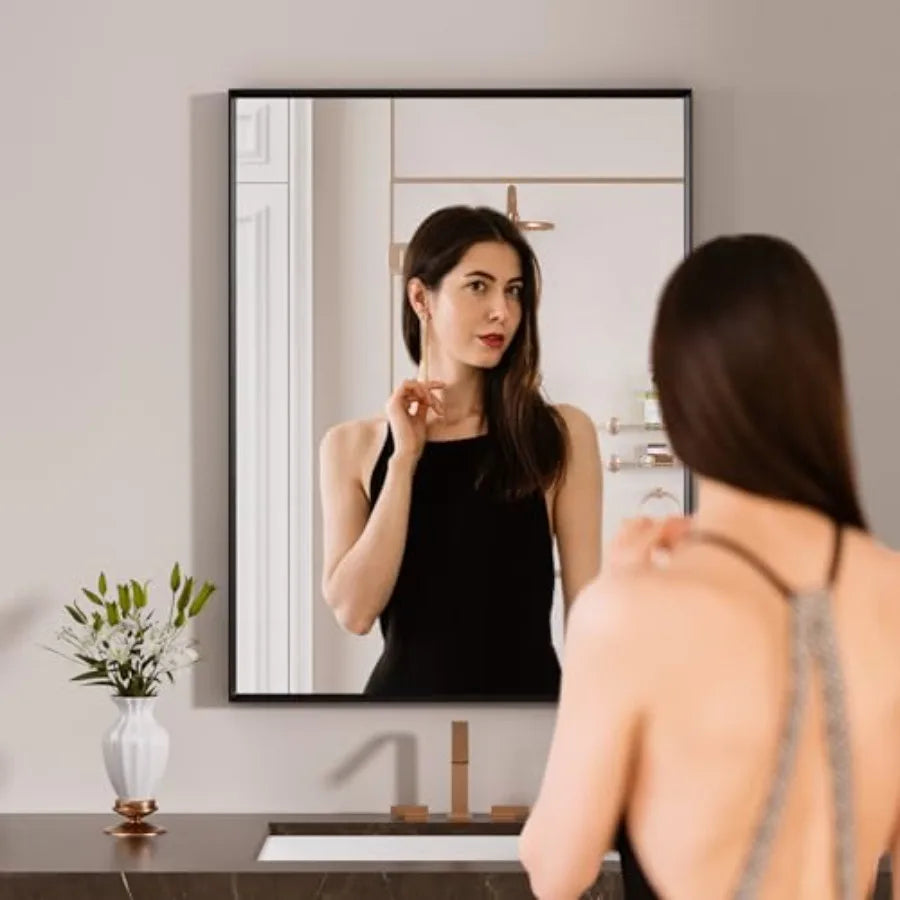 Rectangle Bathroom Vanity Mirror, Hangs Vertically or Horizontally