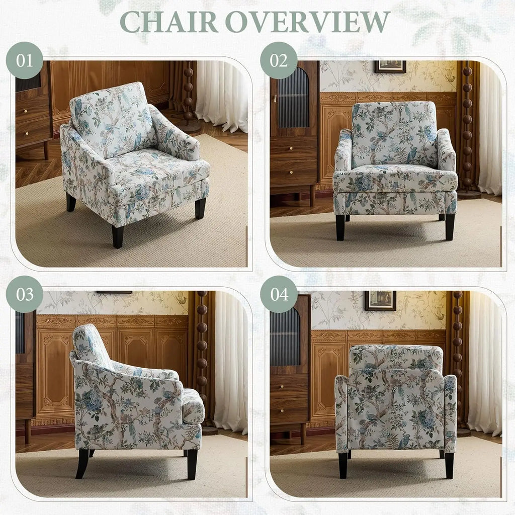 Accent Chair with Floral Upholstery