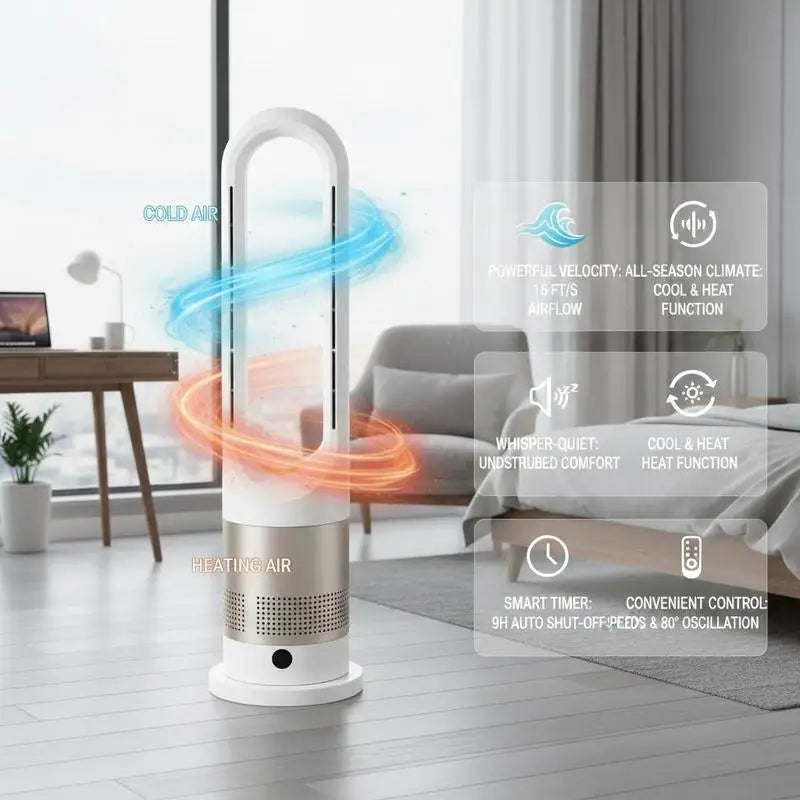 Bladeless Column Fan For Bedroom Office Home,