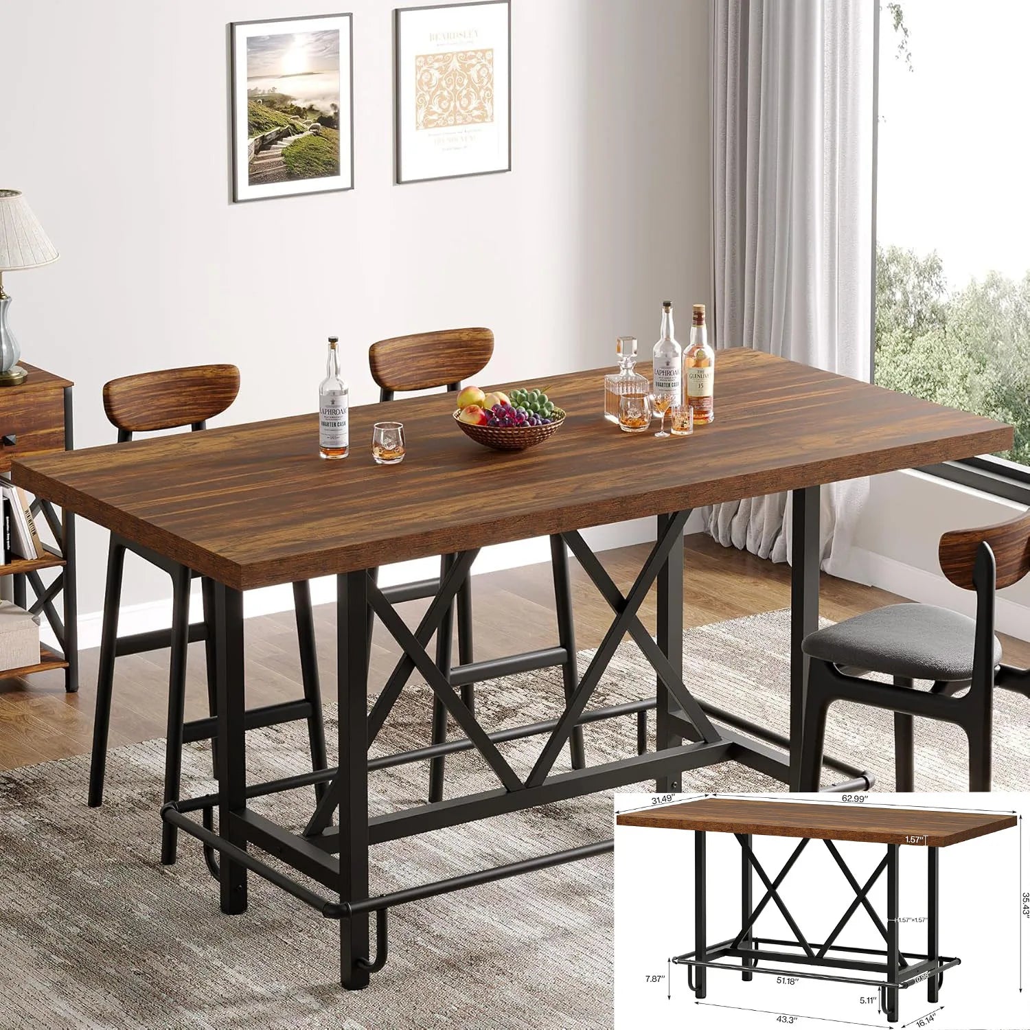 Farmhouse Dining Table for 4-6