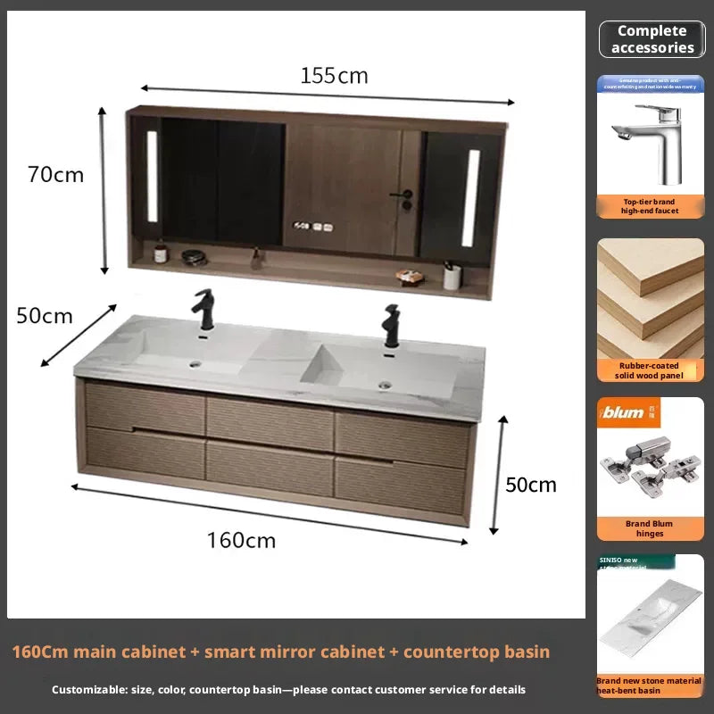 Bathroom Vanity Stone Slab Ceramic Basin