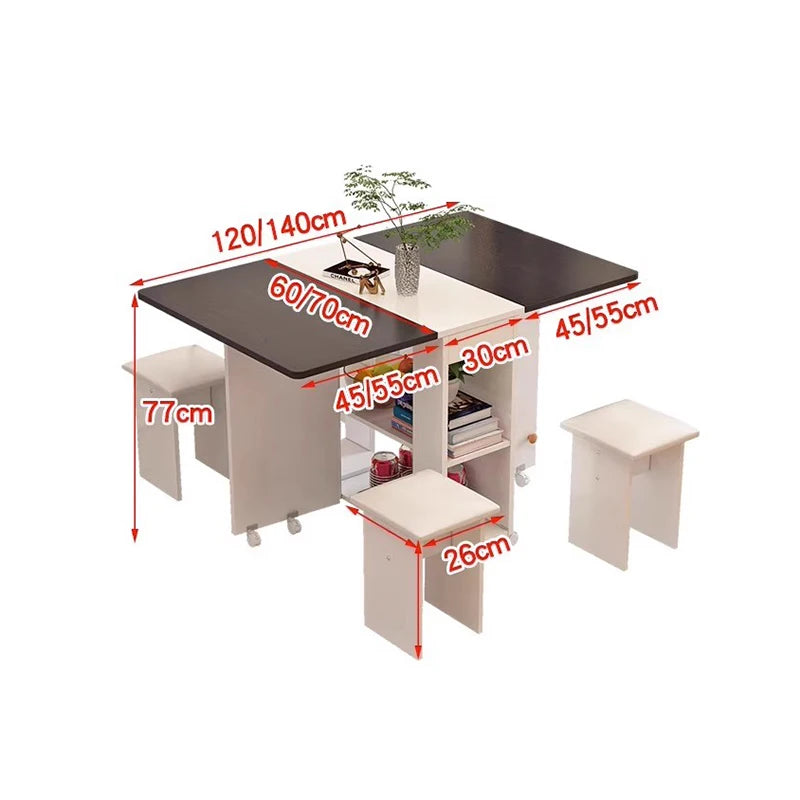 Folding Dining Table Set 4 Chairs Italian Nordic Luxury Dining Table Decorate Simple Mesas Y Sillas De Comedor Kitchen Furniture