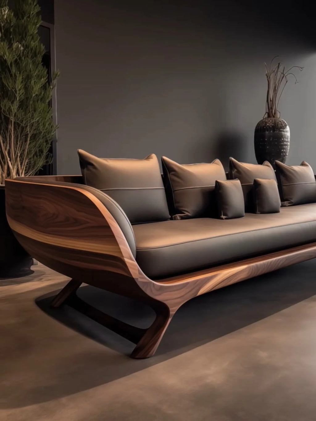 New Chinese black walnut sofa
