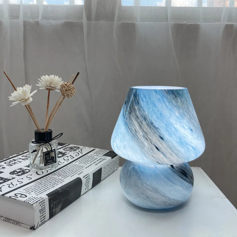 Handmade Glass Mushroom Table Lamp