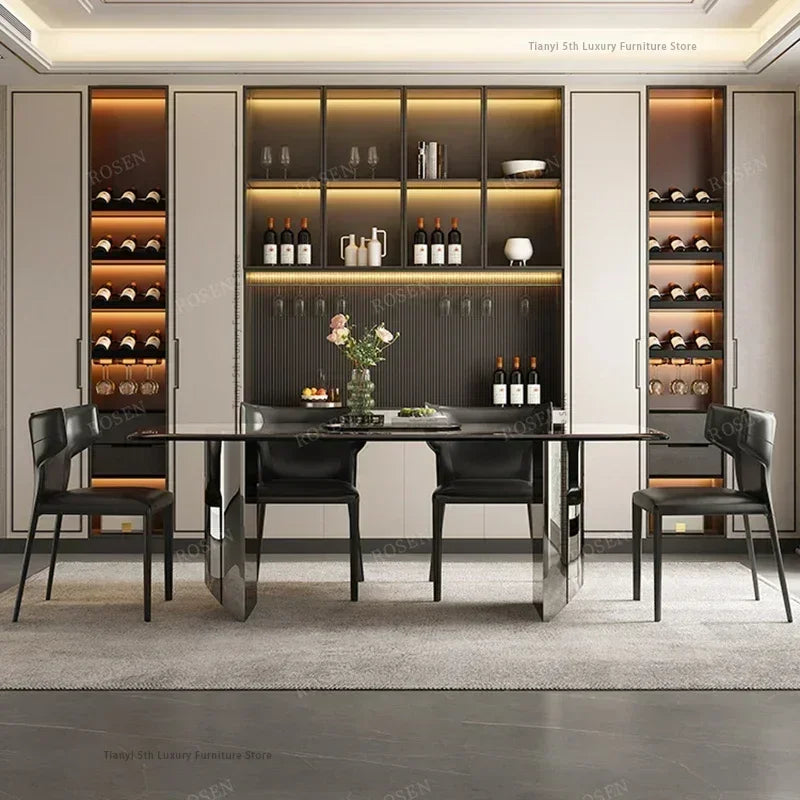 Italian Minimalist Dining Table Modern Simple Transparent Glass Dining Table