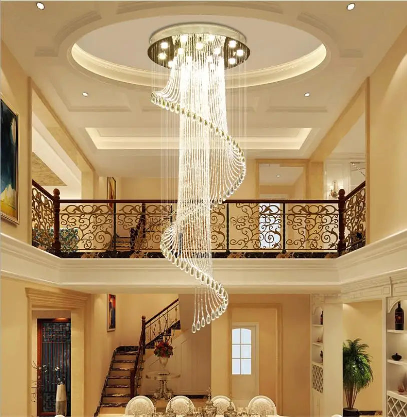 Round Staircase Rotating Chandelier