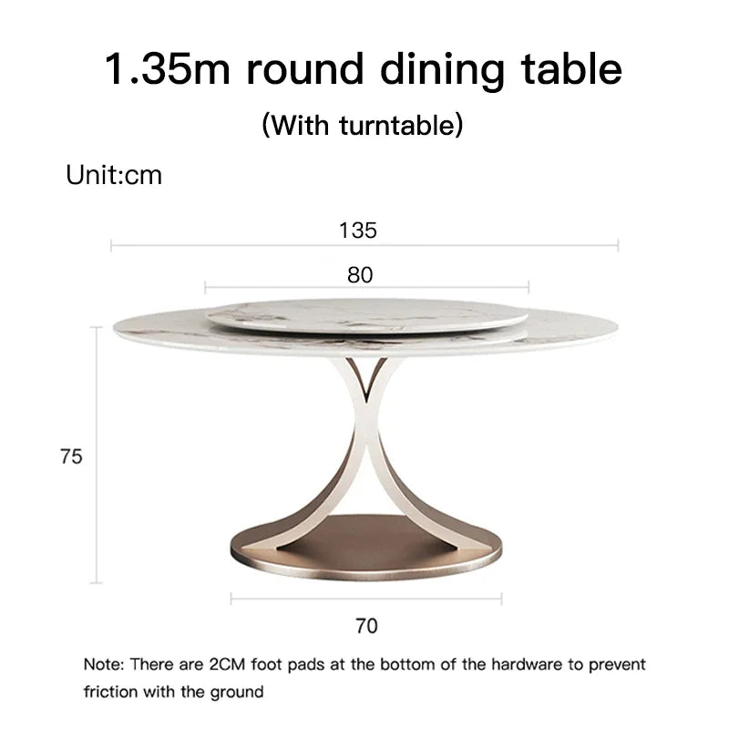 Asian Style Round Dining Tables With Rotating Turntable