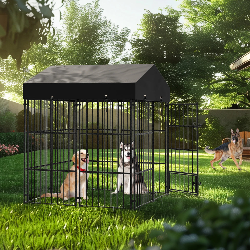 Outdoor Dog Kennel with Roof