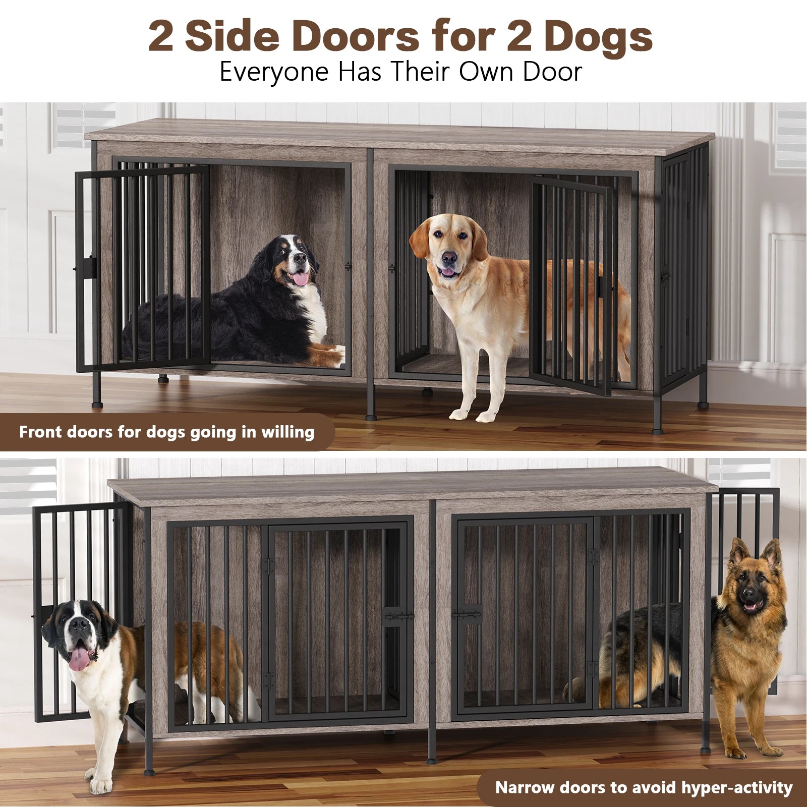 Heavy Duty Dog Crate Furniture for 1/2 Dogs