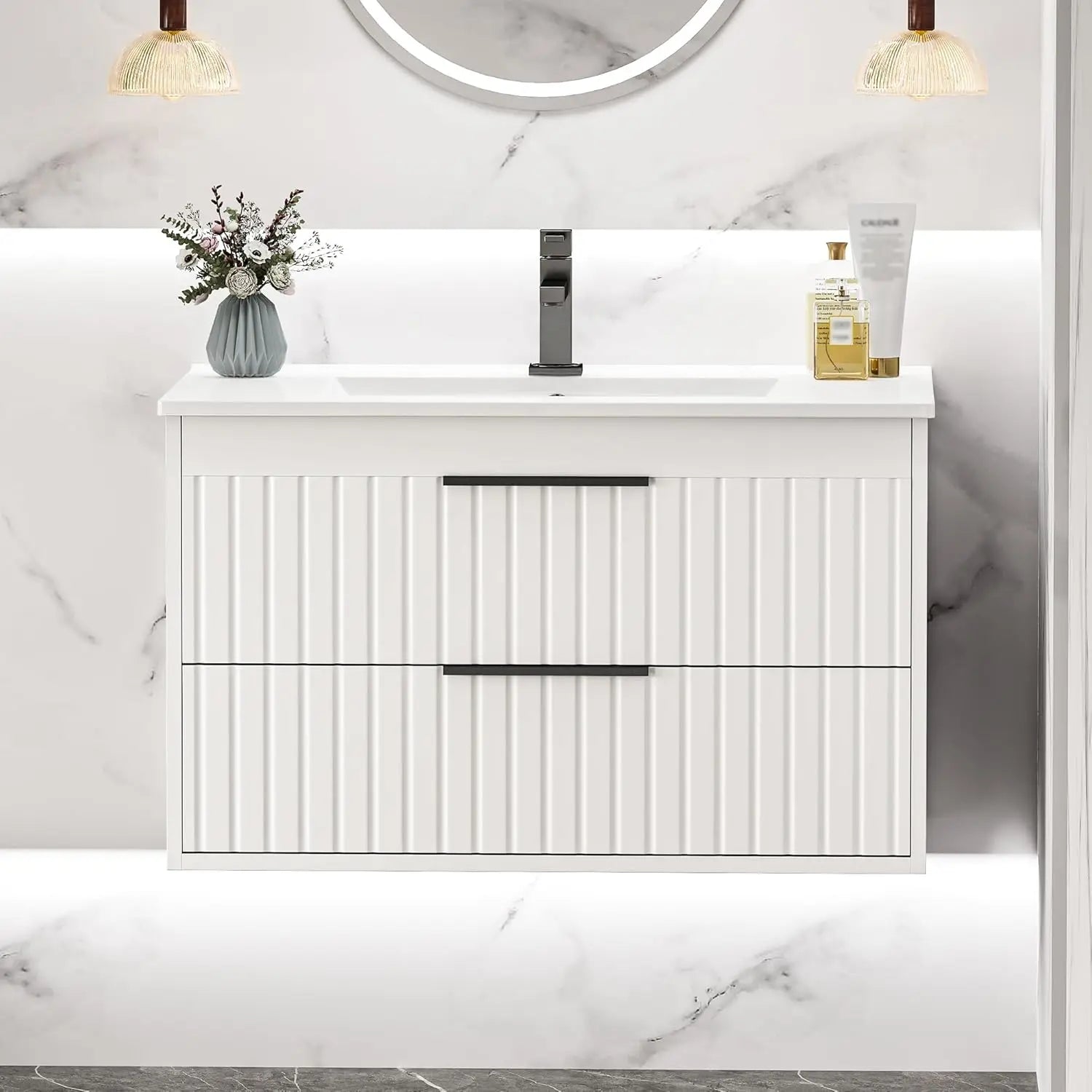 30" Bathroom Vanity Cabinet with Sink, Floating Bathroom Vanity