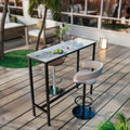 Sintered Stone White Counter Height Bar Table