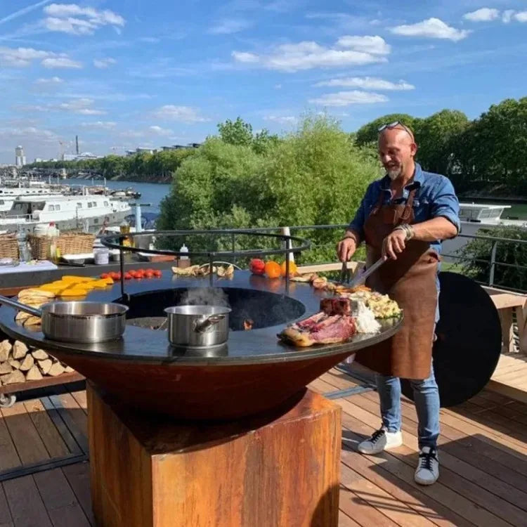 Weathering Steel Fire Pit Grill