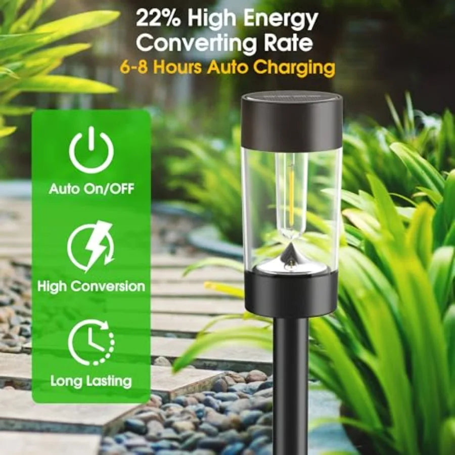 12 Pack Waterproof Solar Landscape Lighting for Pathway