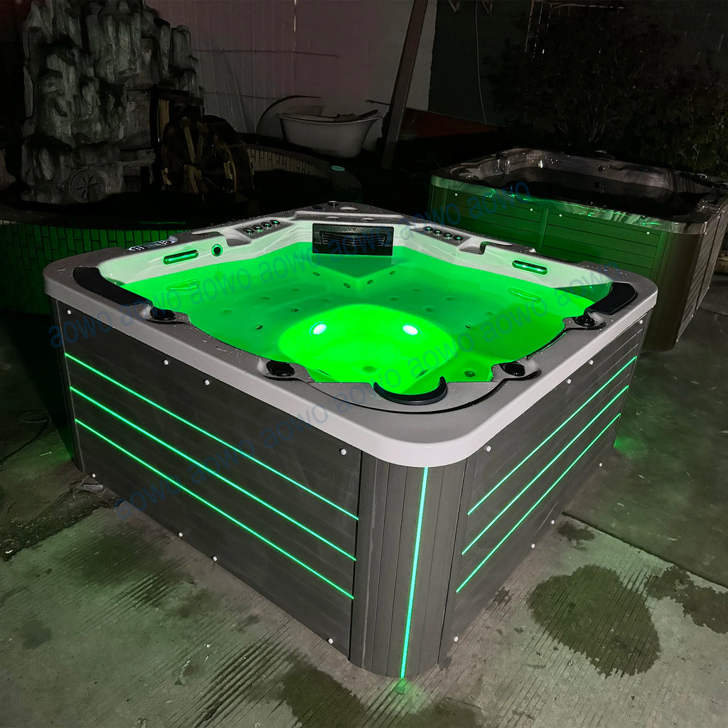 Outdoor Japanese Private Luxury Jacuzzi Deep Hot Tub Exterior Decorative Lighting