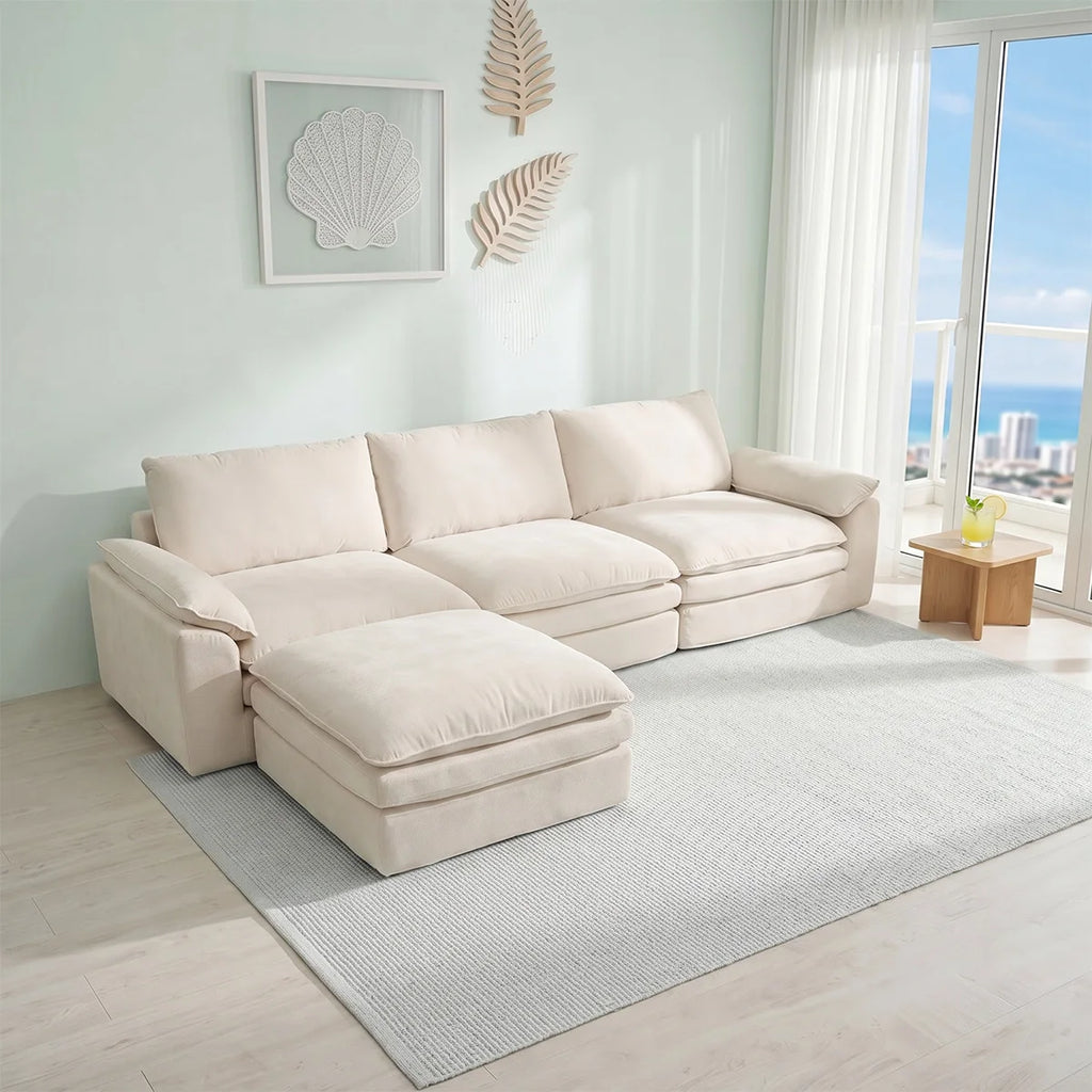 Summer Fresh Cream Style Modular Block Sofa
