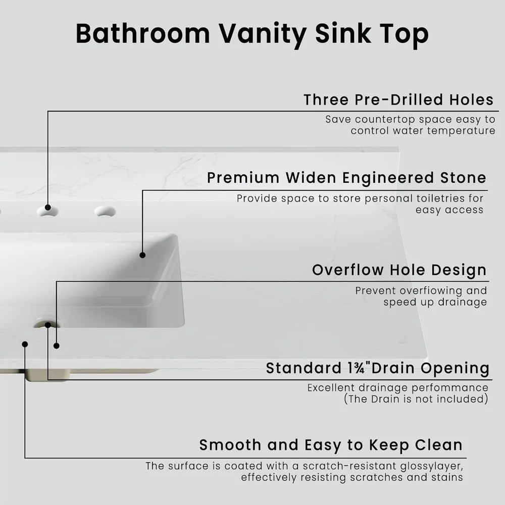 48" Bathroom Vanity with Sink, Freestanding Storage Cabinet