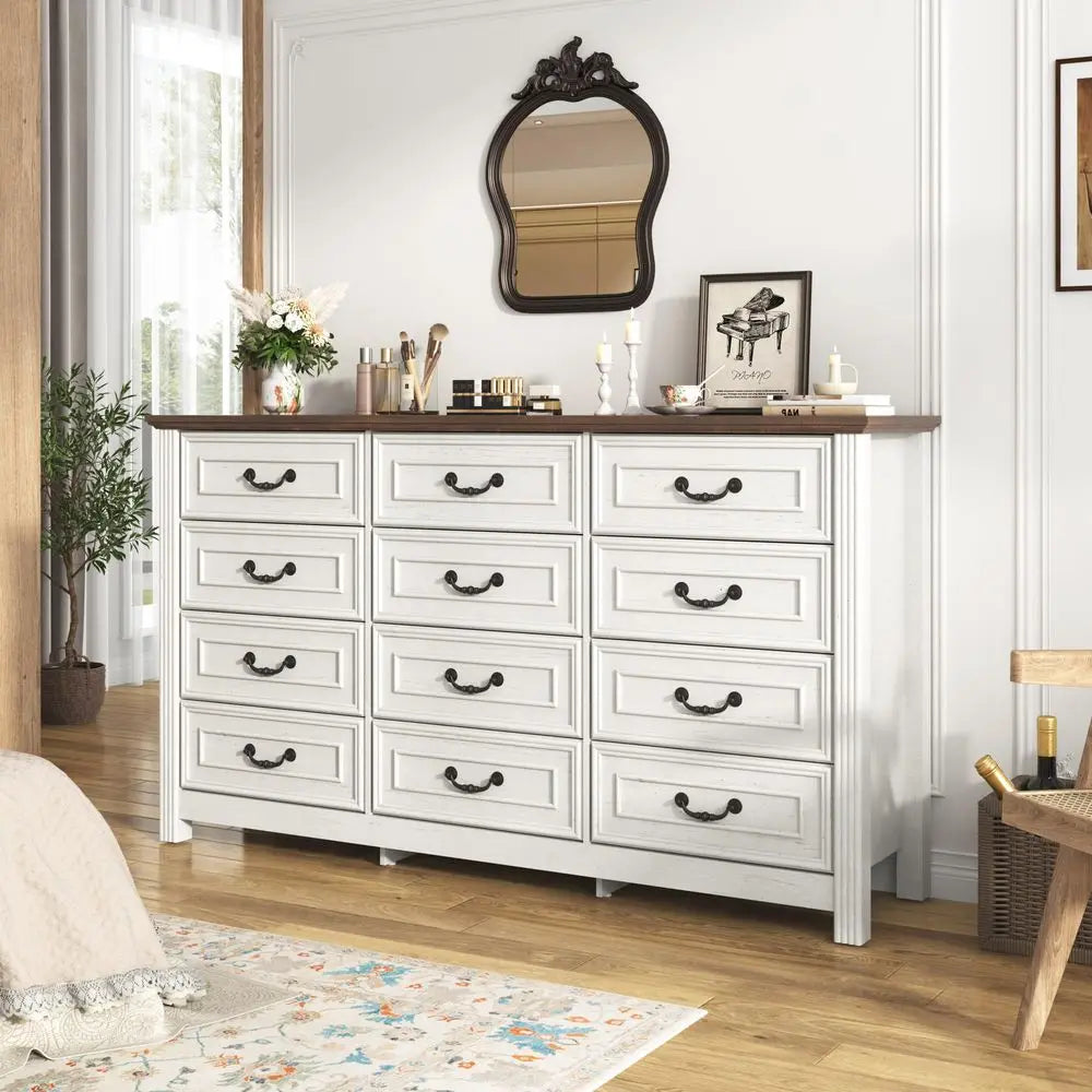 Farmhouse 12 Drawer Dresser for Bedroom,